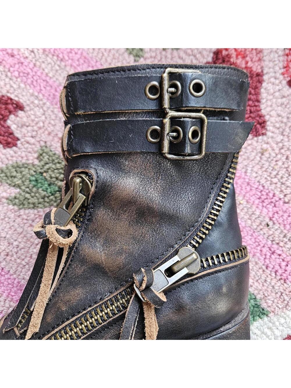 Freebird Zombie Booties Open Toe Steampunk Distressed Boho Women's Size 6 - Picture 6 of 8